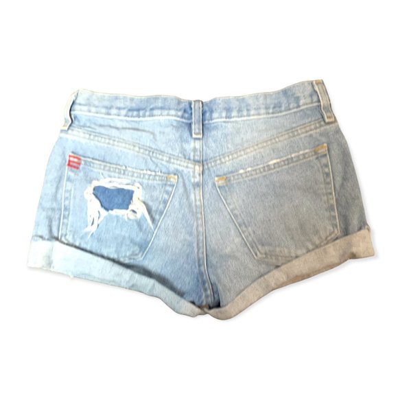 URBAN OUTFITTERS BDG Blue Jean Vintage Style Distressed Cut Offs Shorts-Size 24 - Picture 7 of 8